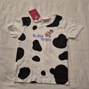 Heidi boys or girls swiss rodeo size 2 short sleeve shirt cow print NEW
